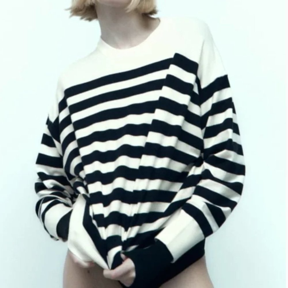 NWT Zara striped knit sweater - Picture 3 of 6